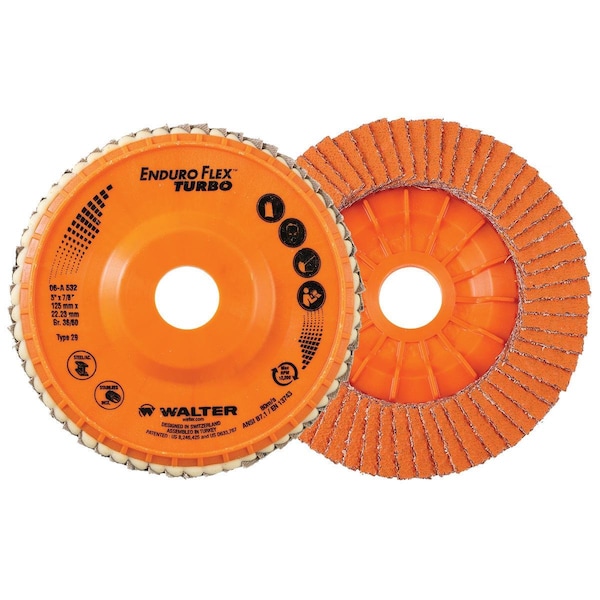 Walter Surface Technologies Enduro Flex Turbo 5 in. x7/8 in. T29 Grit 36/60 06A532 - main